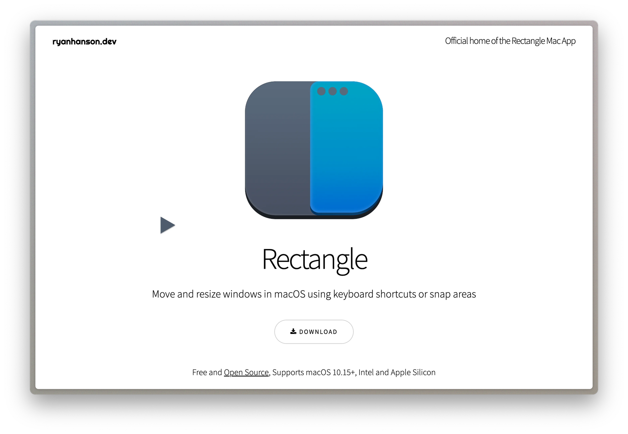Rectangle install page