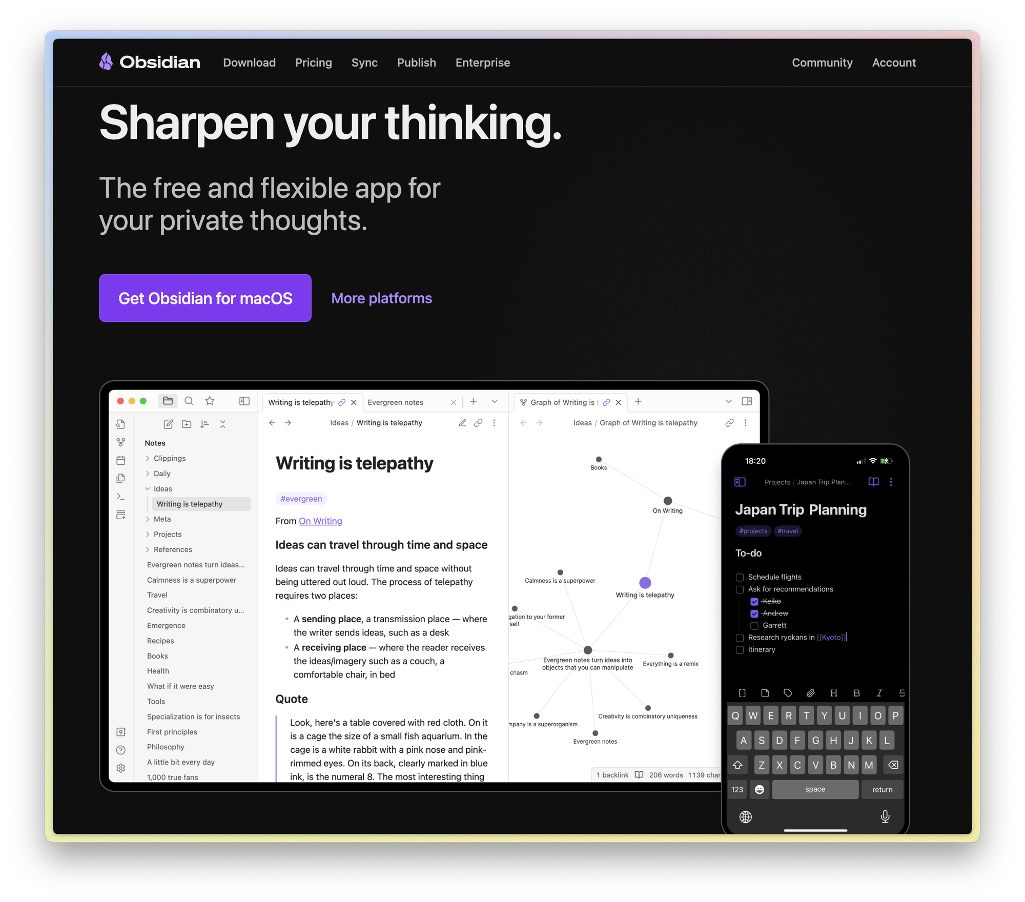 Obsidian Onboarding page