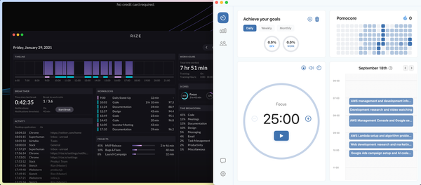Rize vs Pomocore 집중 비교